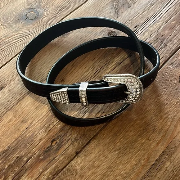 Roper Brown Leather and Rinestone Women’s Belt - Picture 8 of 9